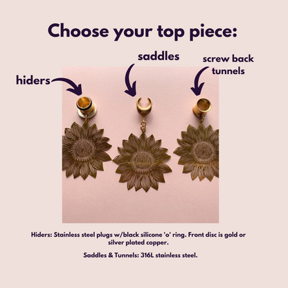 Large Gold Sunflower Dangles