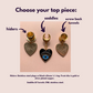 Black Heart Pendant With Blue Evil Eye Detail