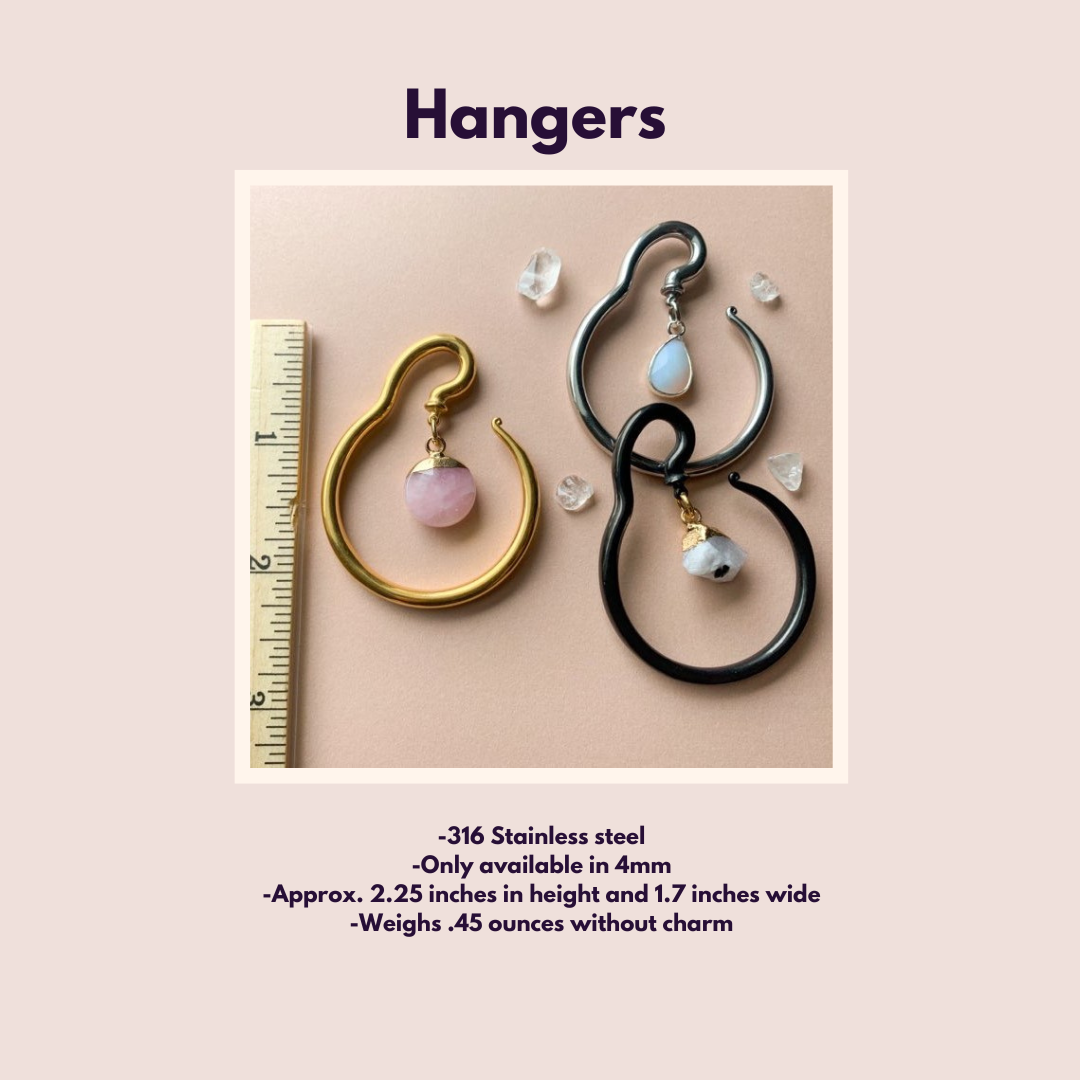 Gold Steel Hangers With Blue Turquoise Stone