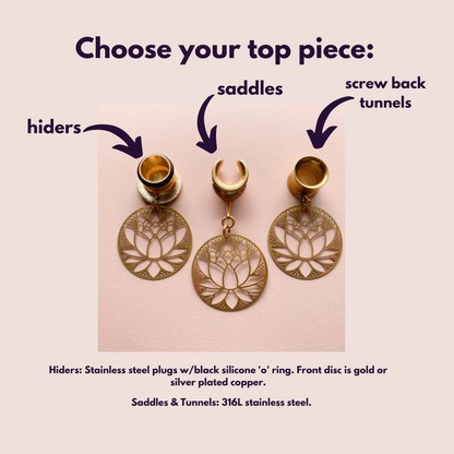 Gold Dangles With Lotus Flower Design