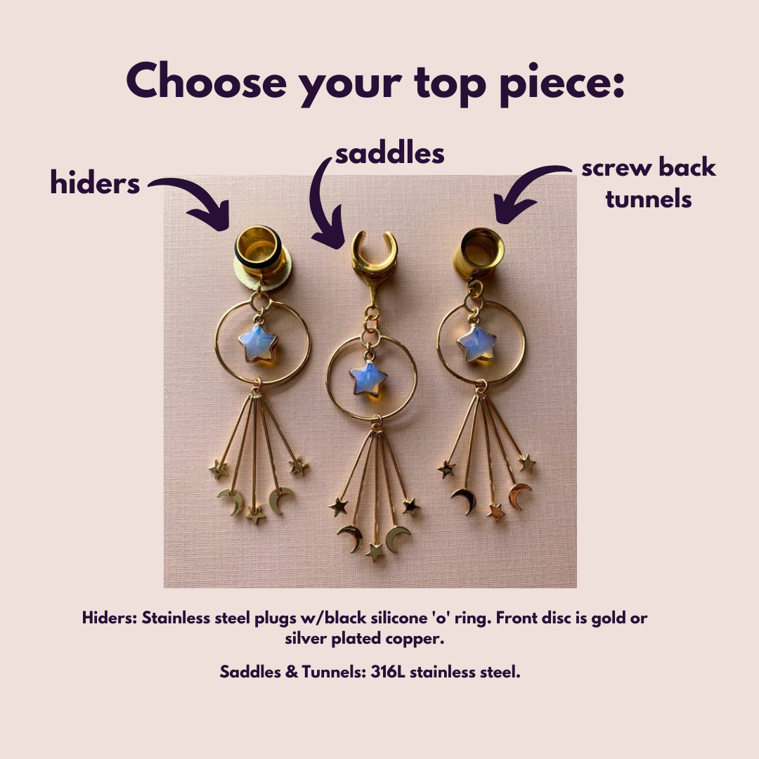 18k gold celestial hoops - 1