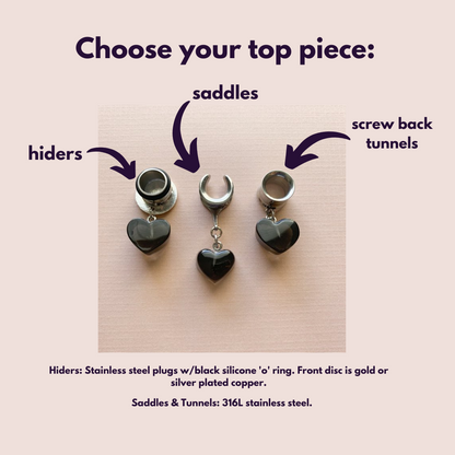 Black Acrylic Hearts