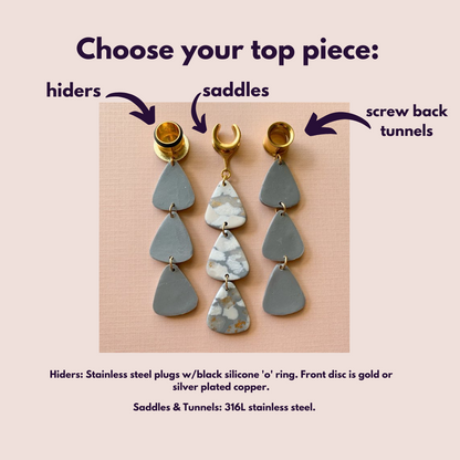 Gold Flake Slate Polymer Dangles