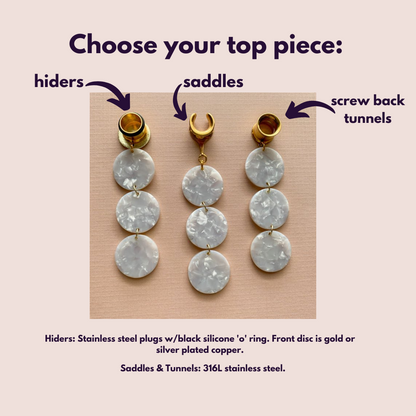 3-Tier White Marble Dangles