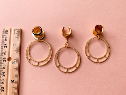 Gold Brass Hoops With Cutout Detail