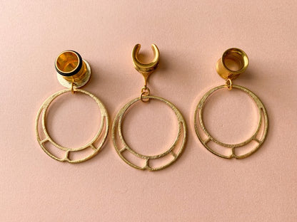 Gold Brass Hoops With Cutout Detail