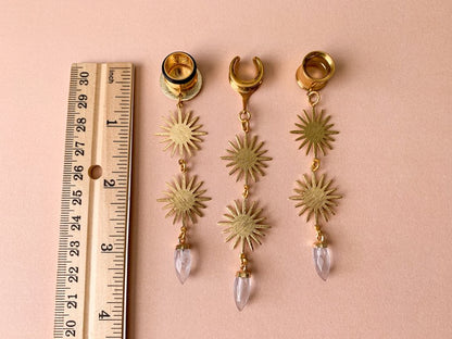 Golden Suns With Tear Drop Jewels