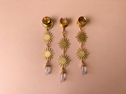 Golden Suns With Tear Drop Jewels