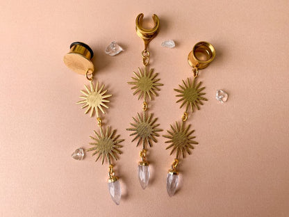 Golden Suns With Tear Drop Jewels