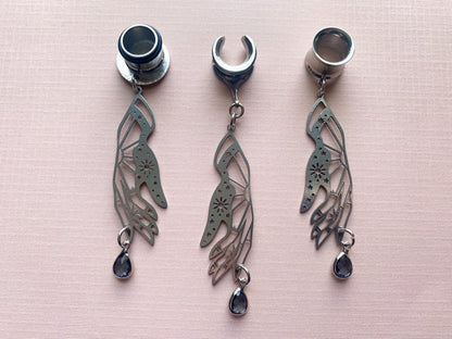 Silver Celestial Palms With Jewel Accent