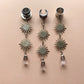Silver Suns With Tear Drop Jewels