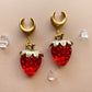 Strawberry Dangles With Gold Leaf