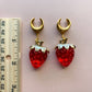 Strawberry Dangles With Gold Leaf