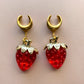 Strawberry Dangles With Gold Leaf