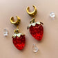 Strawberry Dangles With Gold Leaf