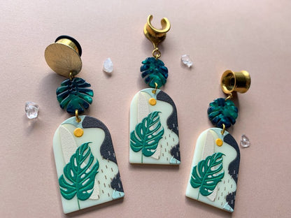 Tropical Monstera Paradise Acrylic Dangles
