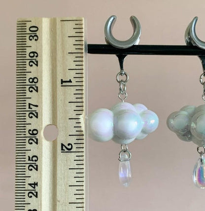 White & Silver Iridescent Rainclouds