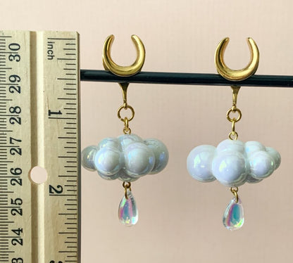 White & Gold Iridescent Rainclouds