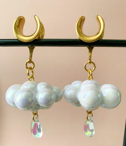 White & Gold Iridescent Rainclouds