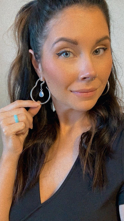 Silver Hangers w/ Tear Opalite