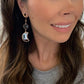 Glass Jeweled Crescent Moon Earrings in Gold Tone